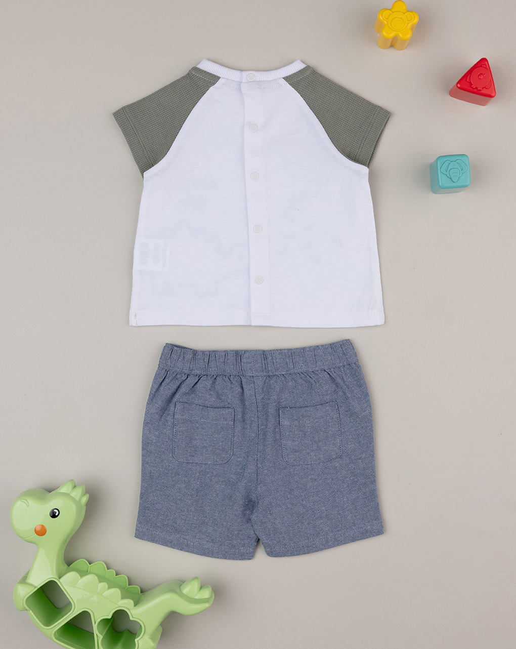 Completo corto bimbo "happy dino"