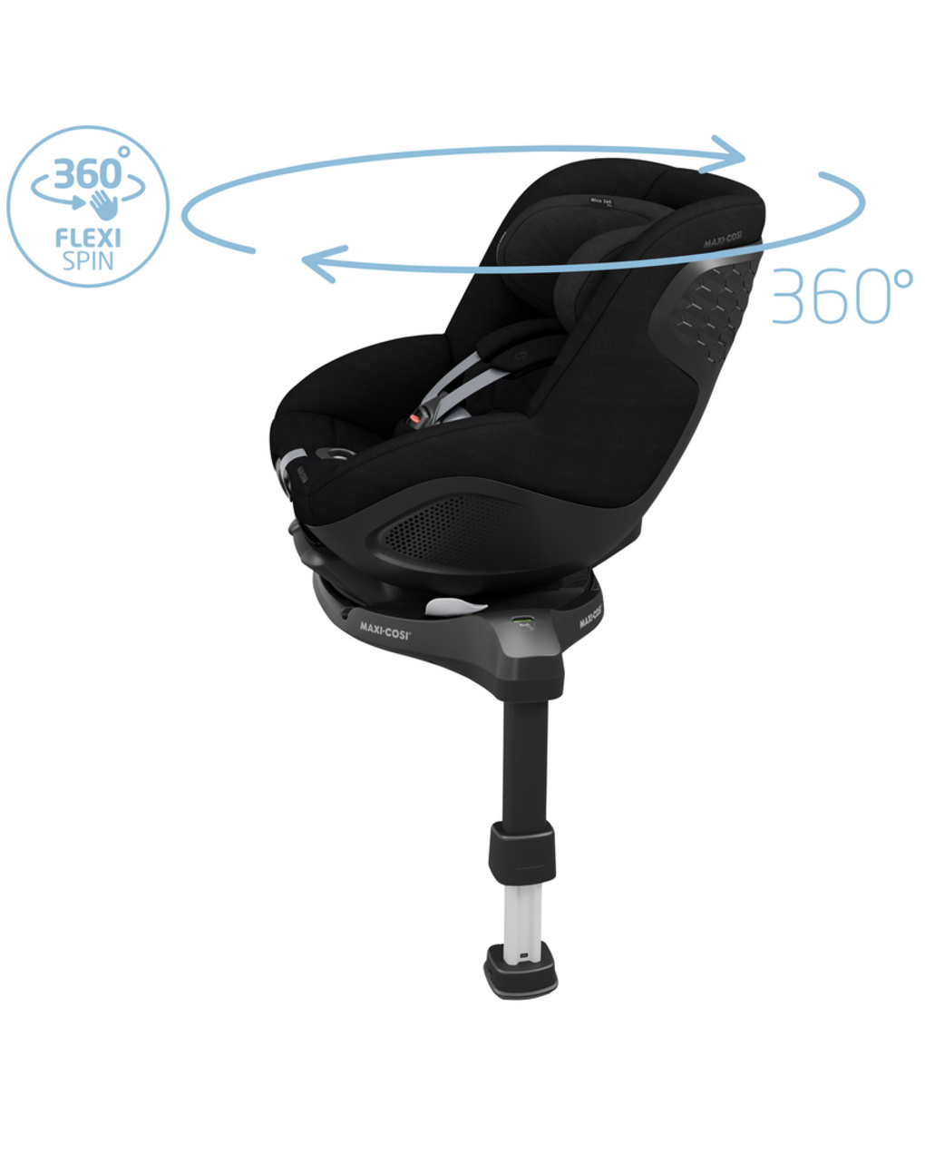 Seggiolino auto mica 360 pro con base integrata (40-105 cm) authentic black - maxi cosi