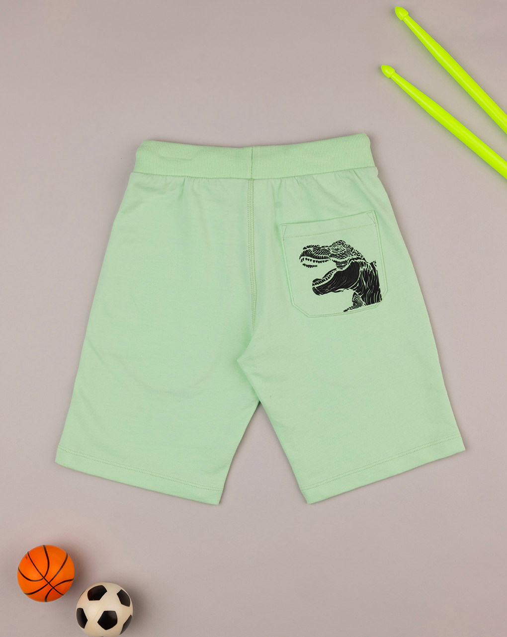Shorts bambino verdi con stampa