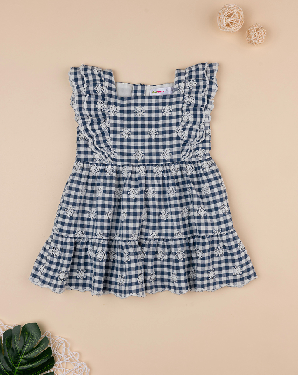 Abito vichy bimba blu