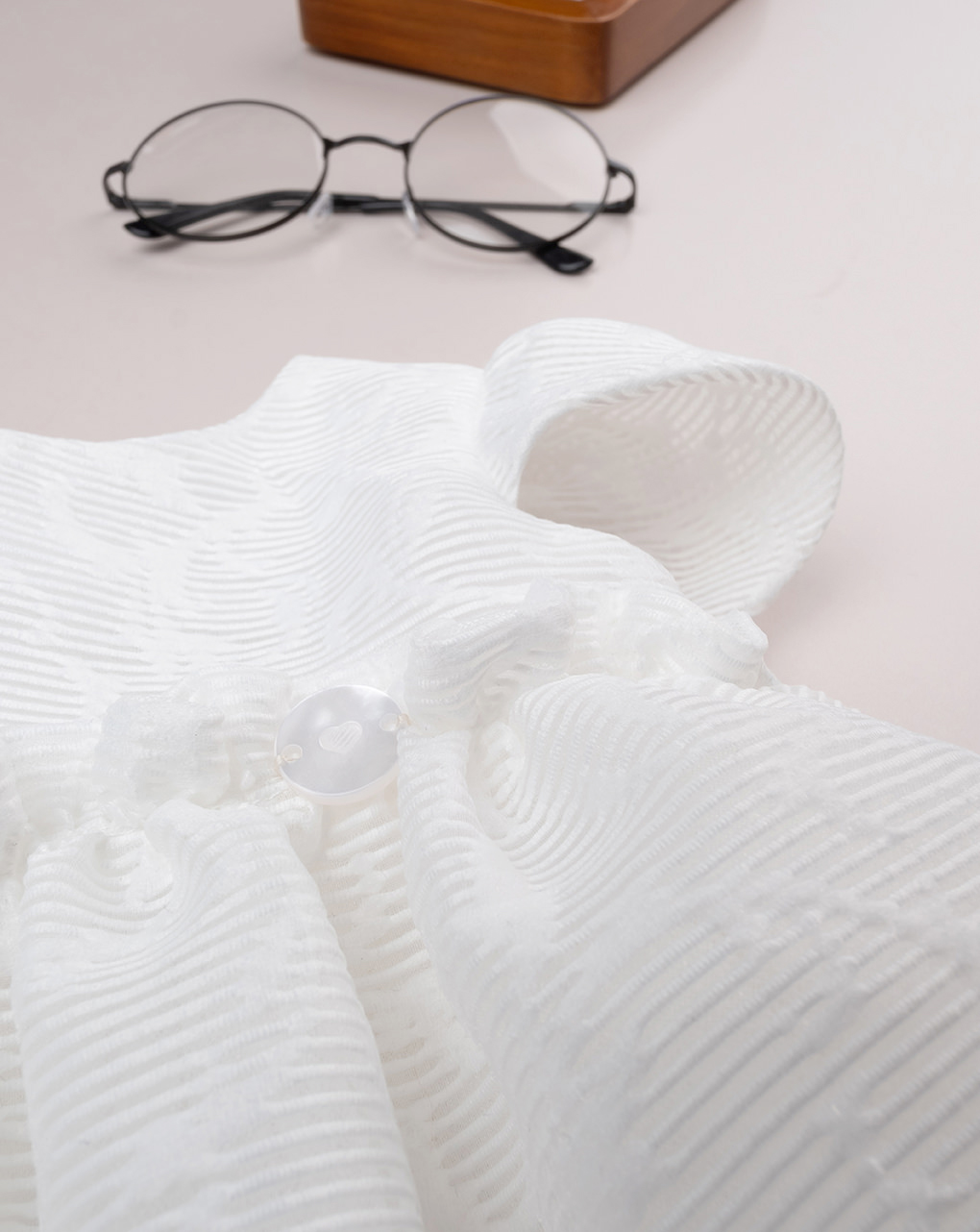 Abito organza bimba panna