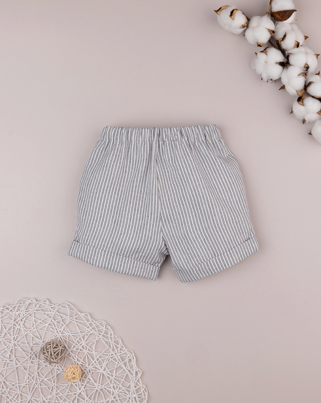 Bermuda righine bimbo bianco/blu