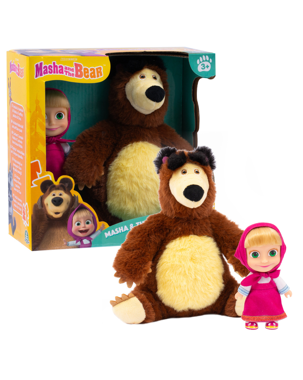 Bambola masha 12cm  e peluche orso 20cm - masha e orso