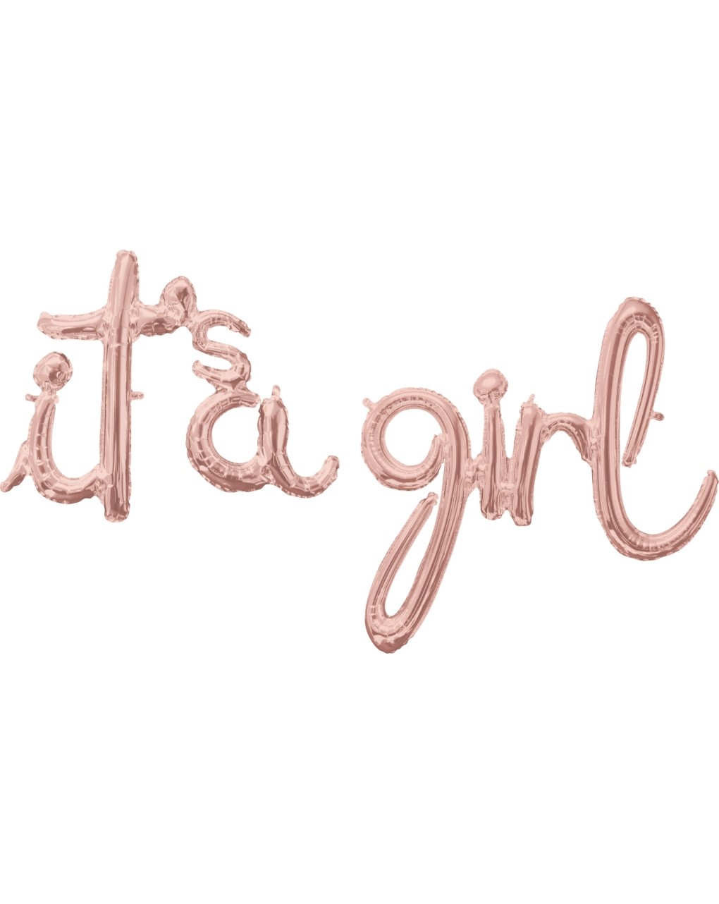 Pallone scritta - it's a girl - rosa gold ad aria