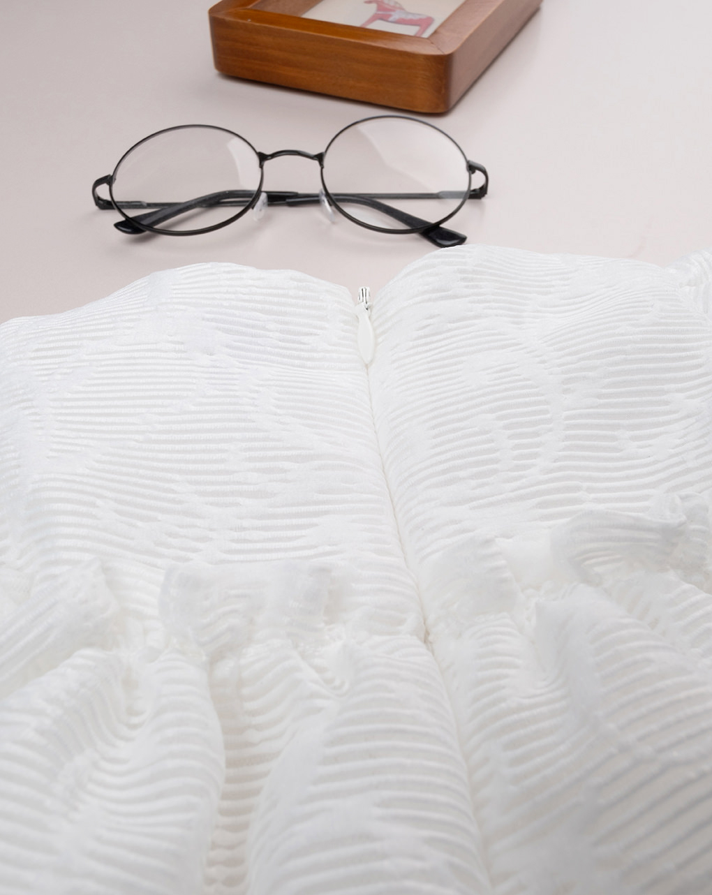 Abito organza bimba panna