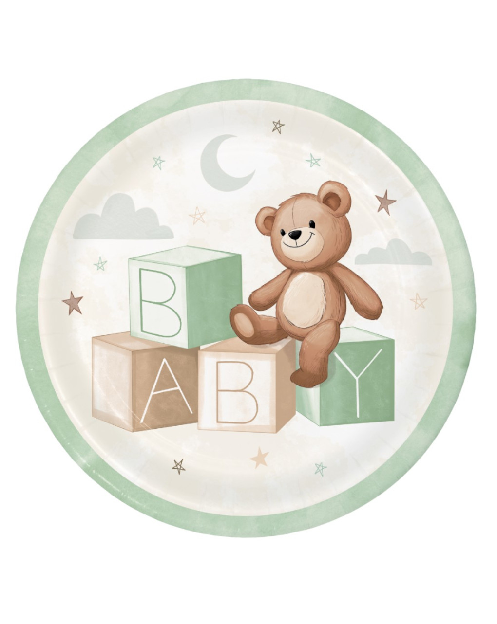 Piatto carta 23 cm- 8 pezzi - teddy bear