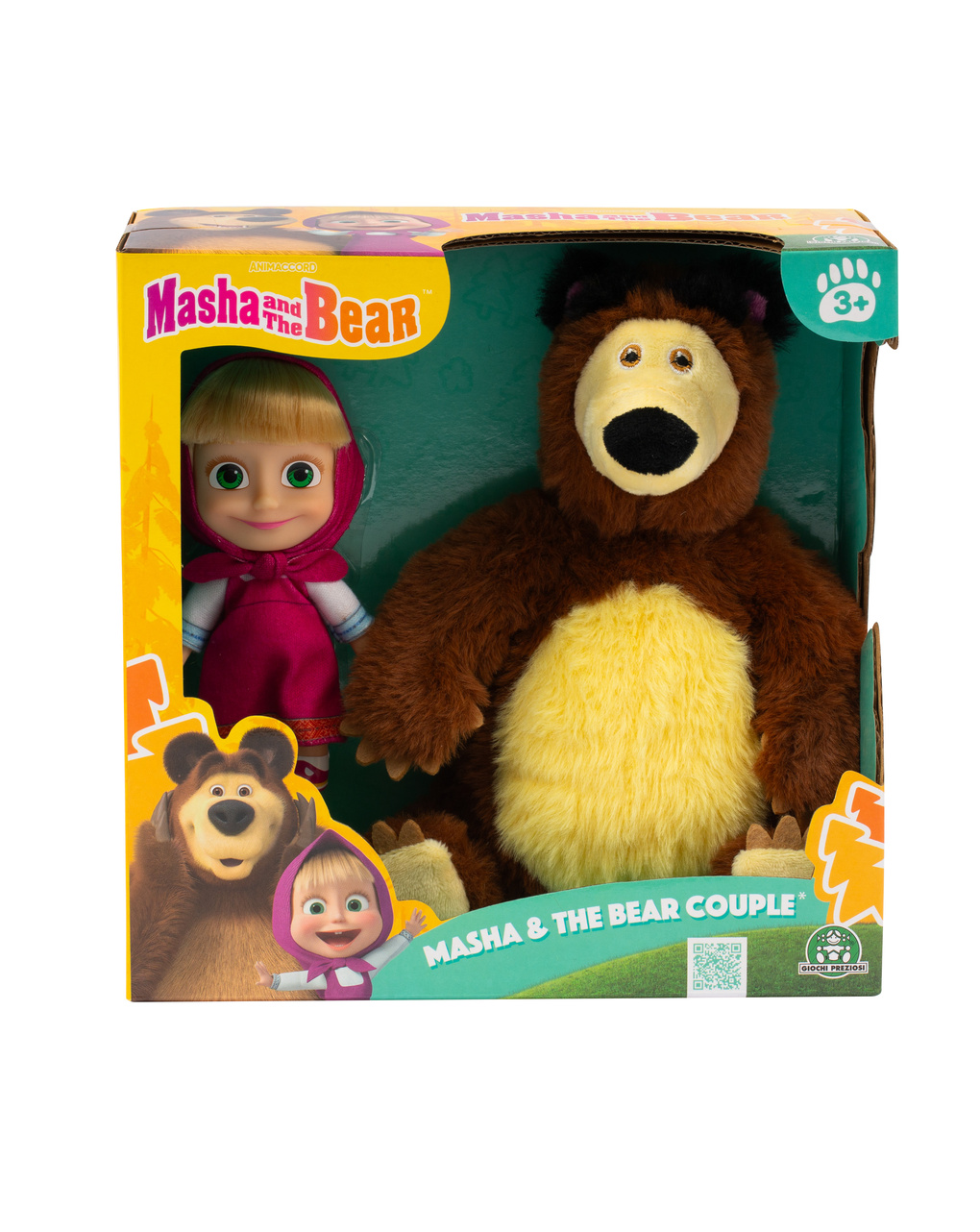 Bambola masha 12cm  e peluche orso 20cm - masha e orso