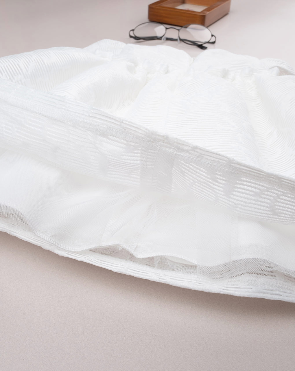 Abito organza bimba panna