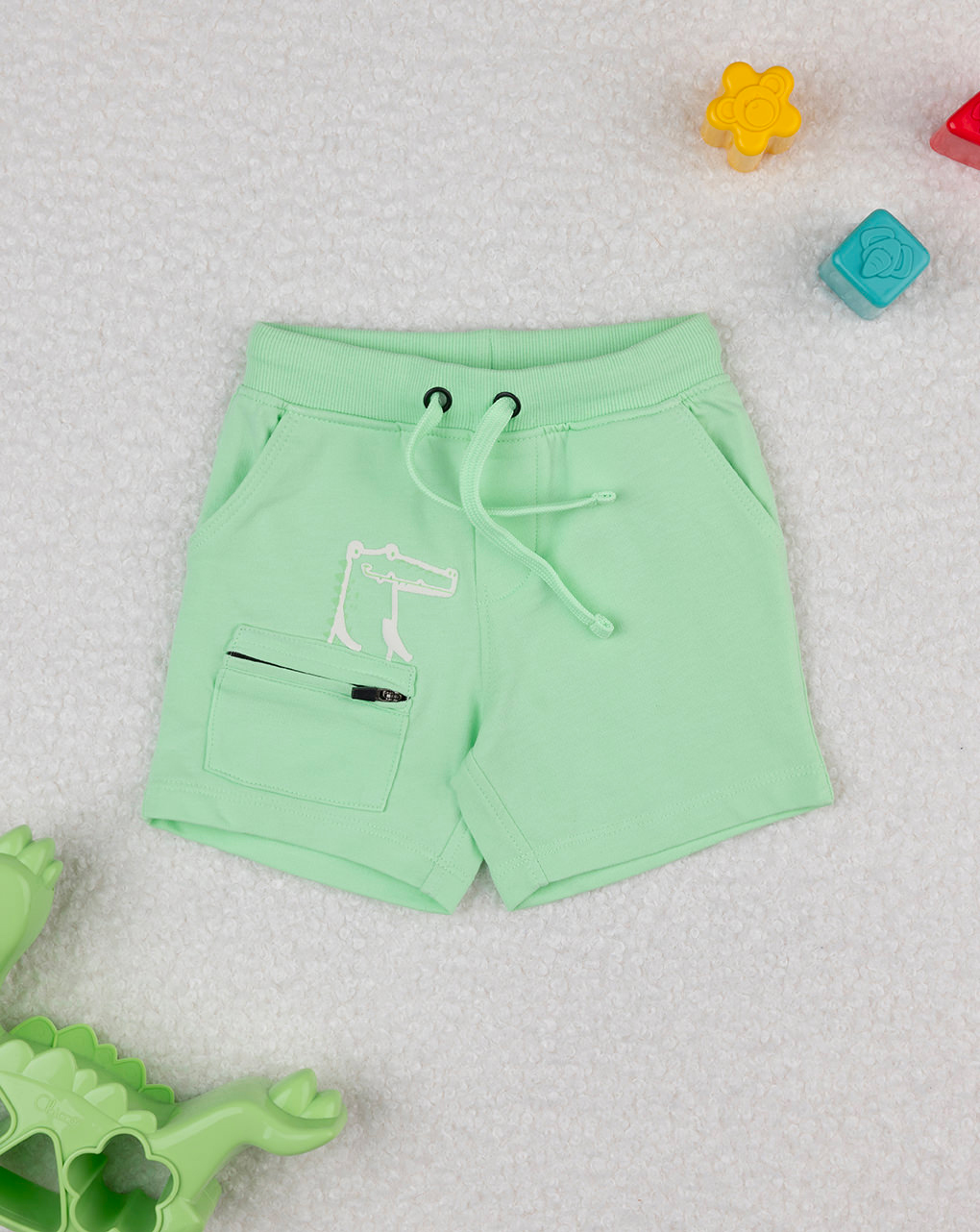 Shorts verde bimbo "dinosauro"