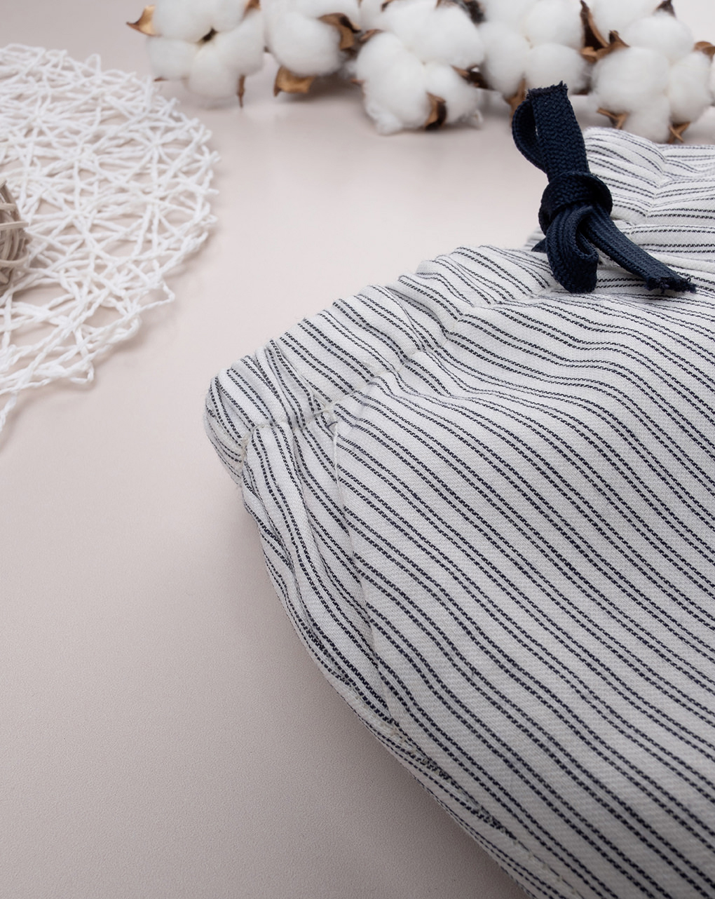 Bermuda righine bimbo bianco/blu