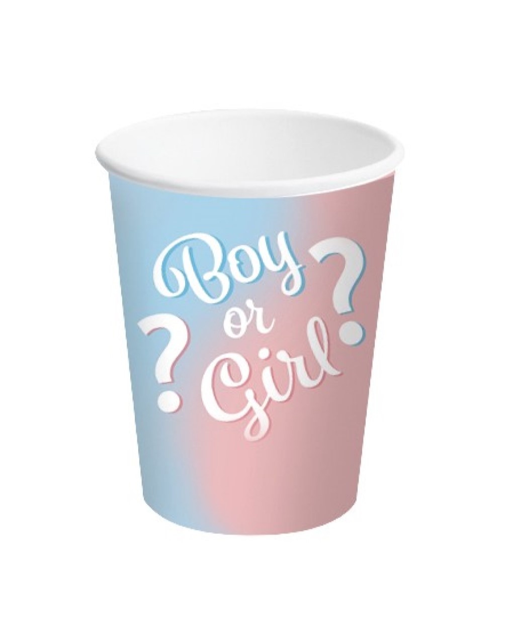 Bicchiere carta 250 ml - 8 pezzi - baby gender reveal