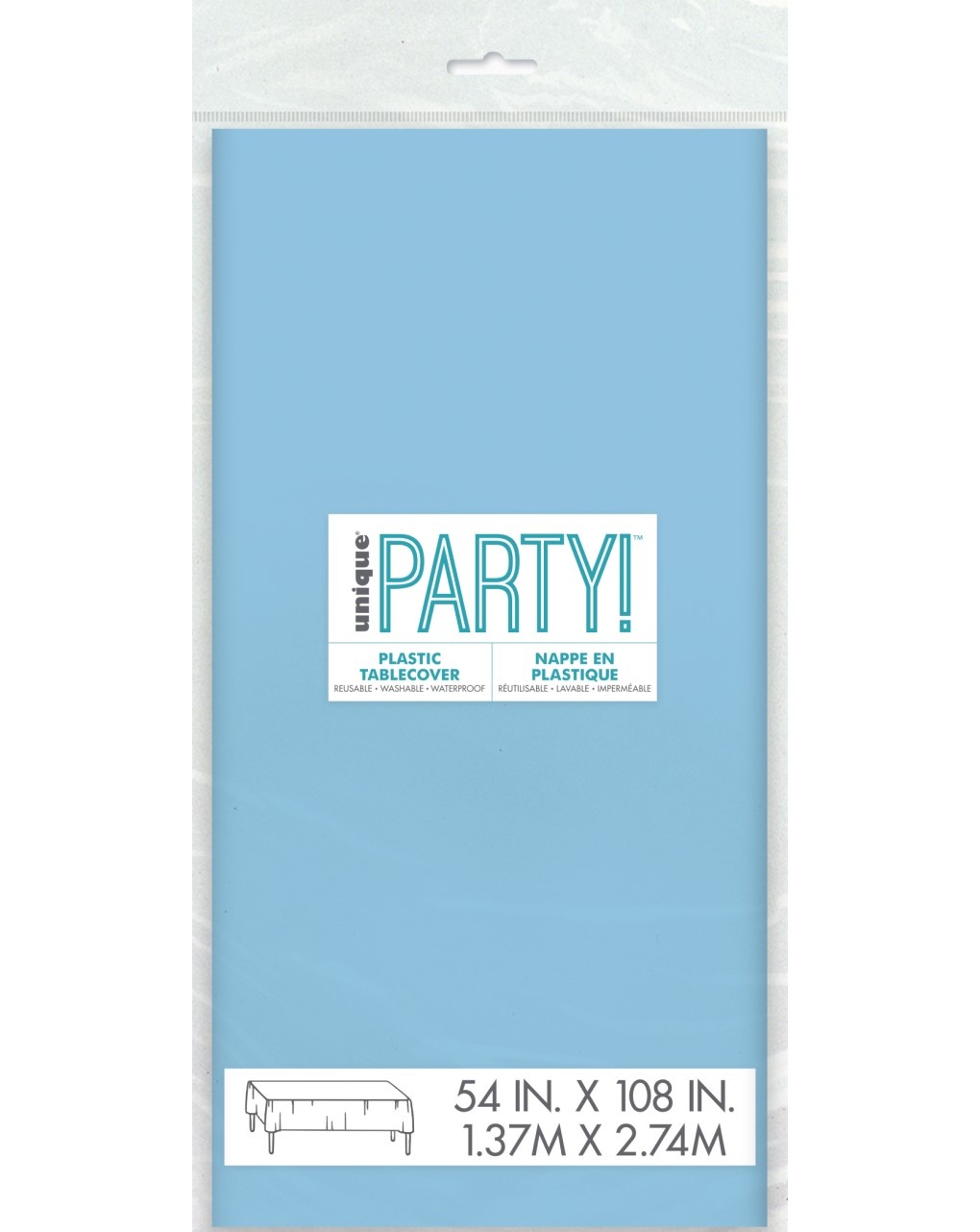 Tovaglia plastica 137 x 274 cm - azzurro