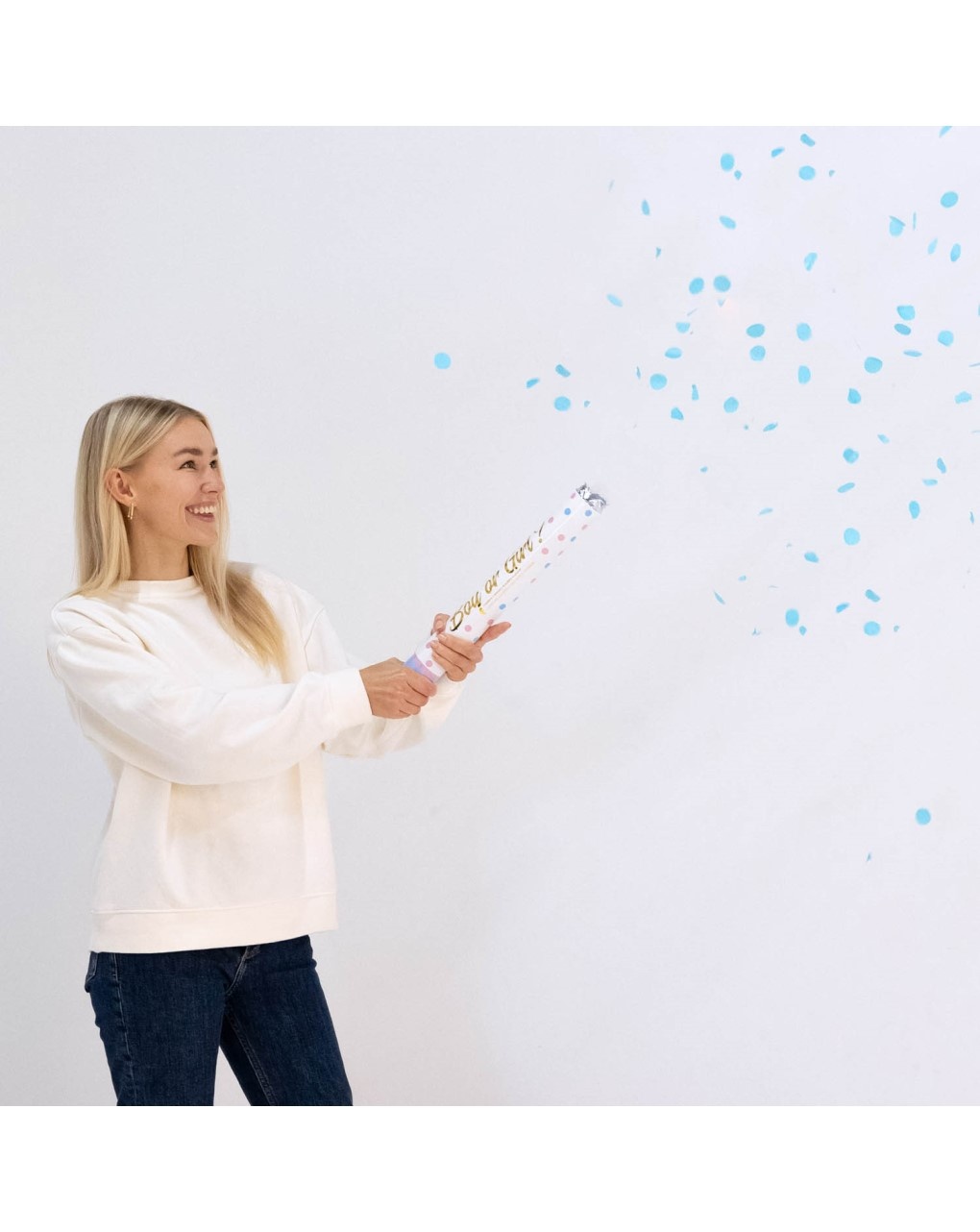 Spara coriandoli 40 cm - gender reveal - boy