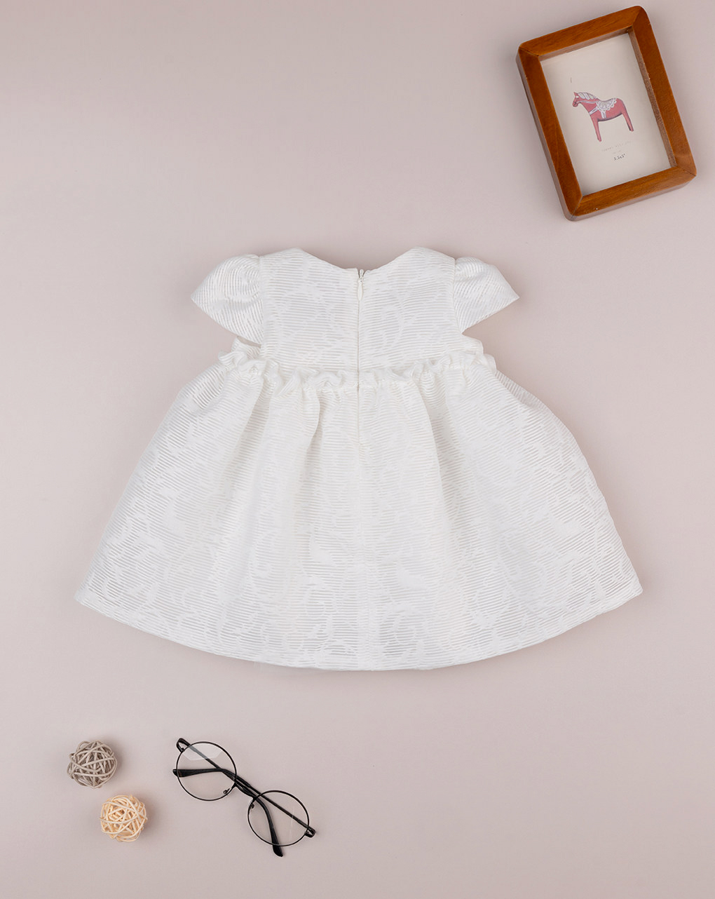Abito organza bimba panna