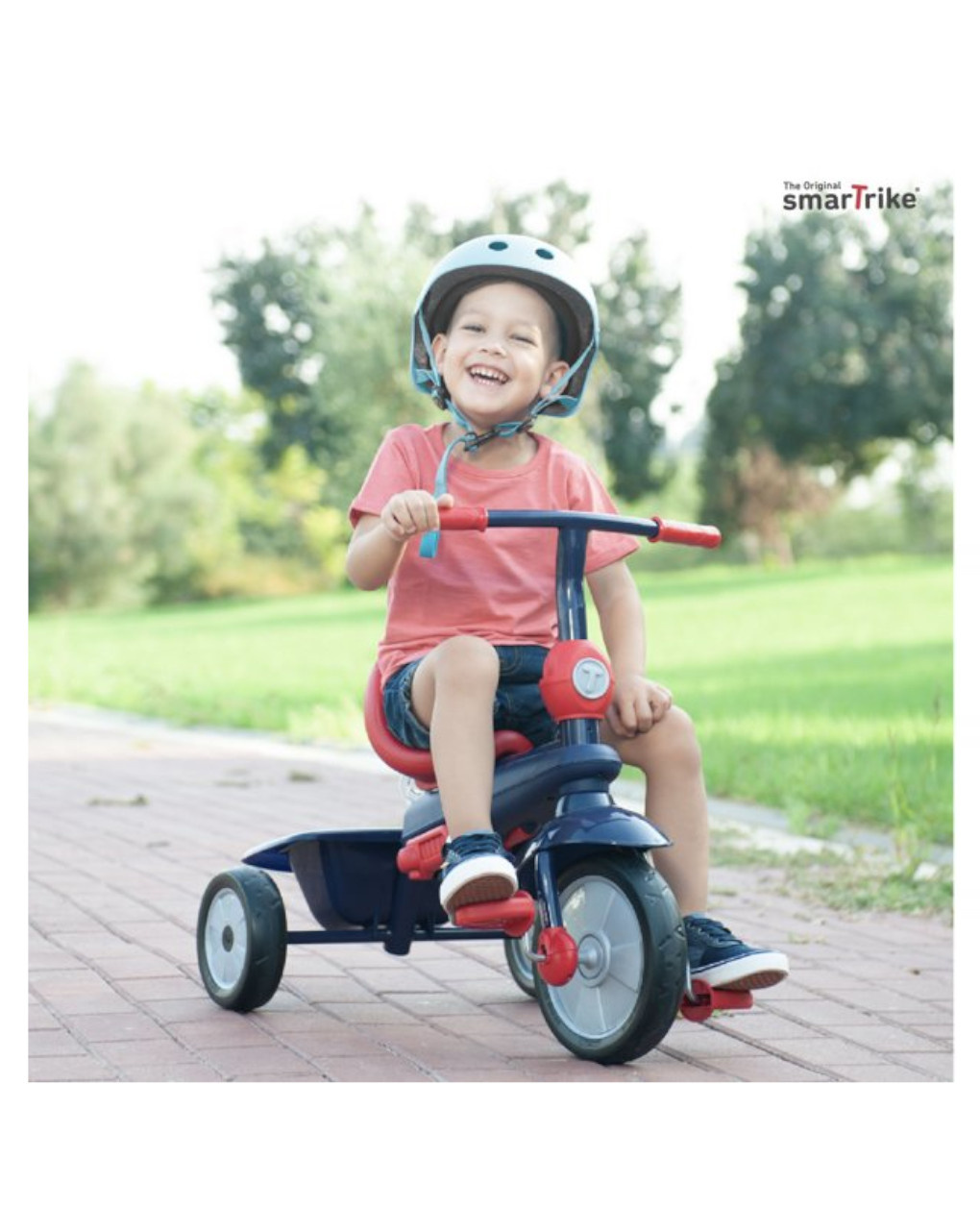 Triciclo 4 in 1 vanilla rosso e navy - smart trike