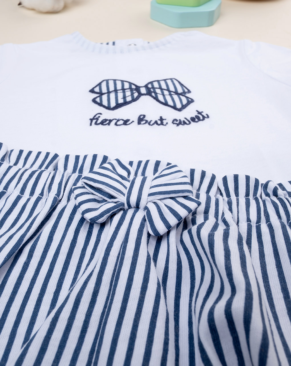 Completo neonata blu con fiocco