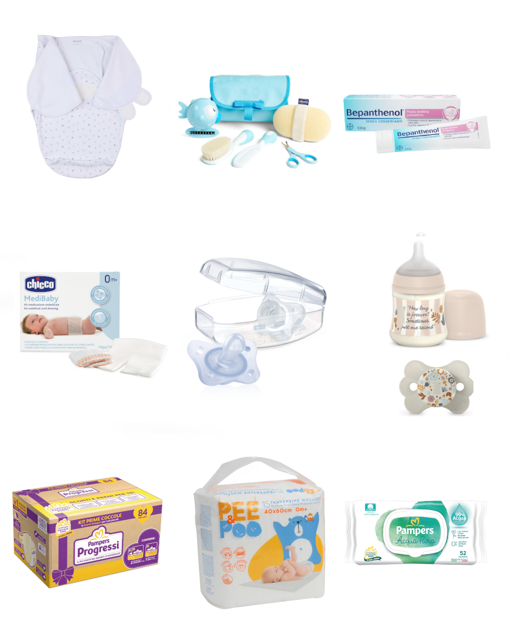 I must-have per il ritorno a casa con il bebè - kit rosa