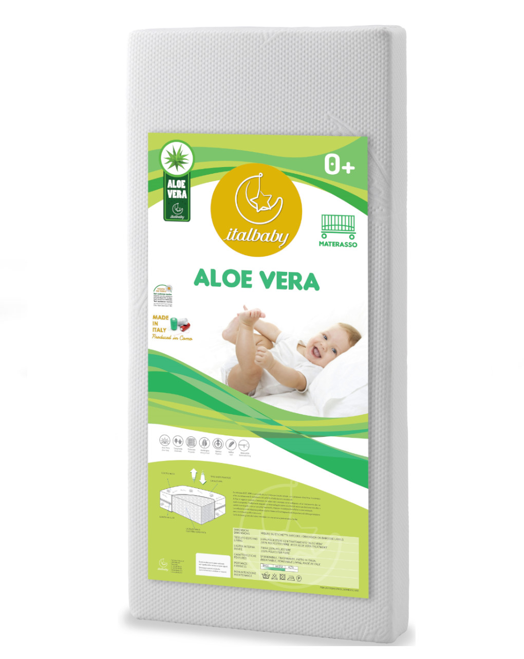 Materasso aloe vera cm. 80x160 montessori - italbaby