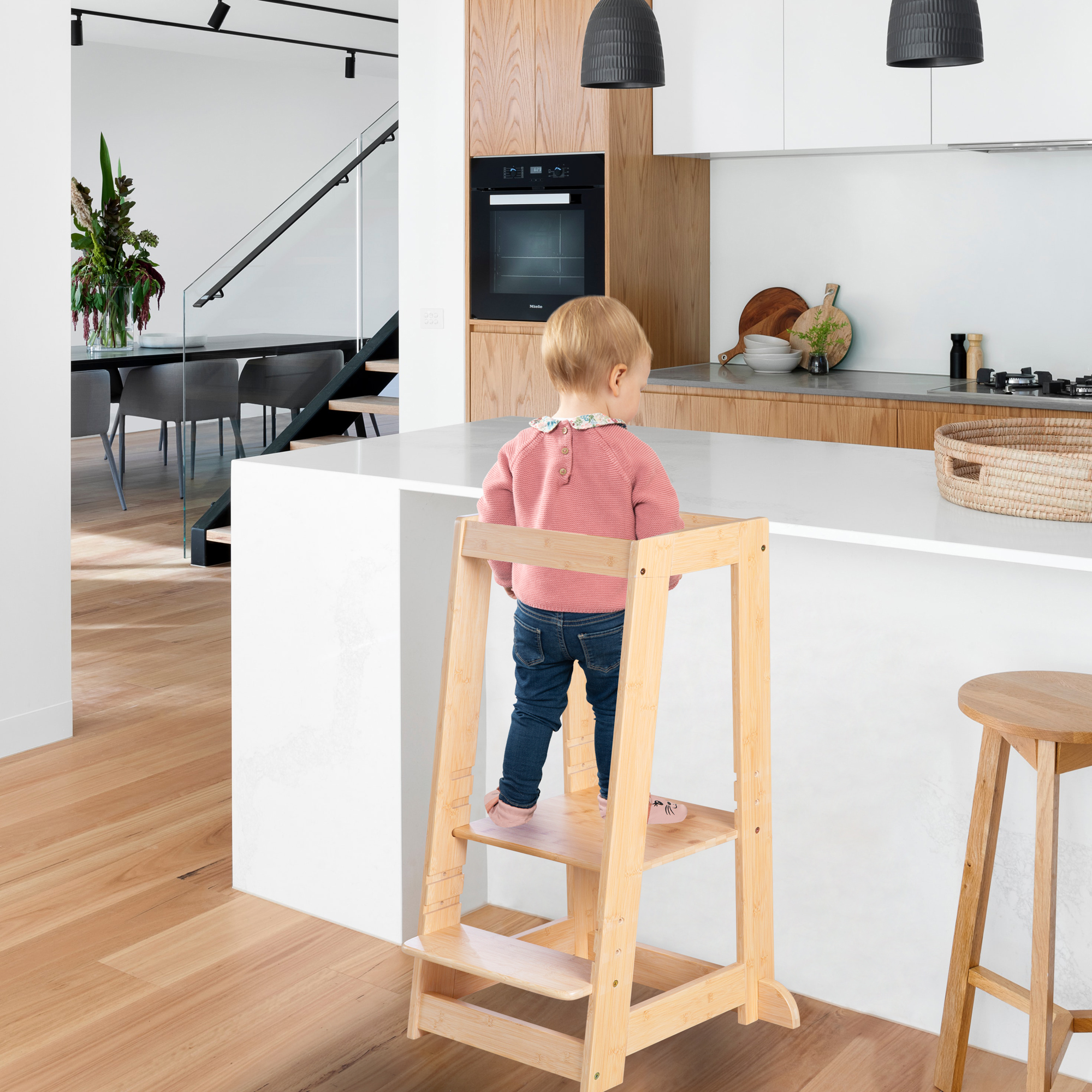 Torre montessoriana bamboo naturale montessori - italbaby