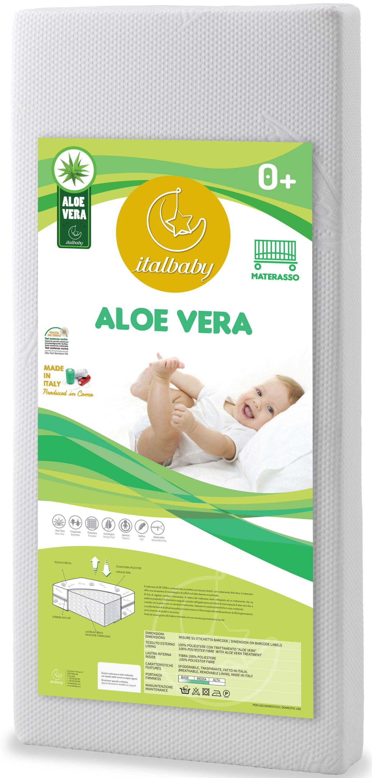 Kit 2 pz. estensione infinito cm. 150 (materasso+rete) - italbaby