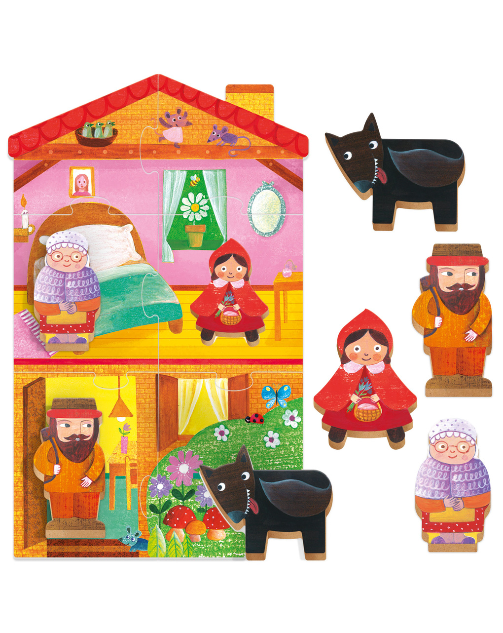Montessori first puzzle little red riding hood – 2+ – headu
