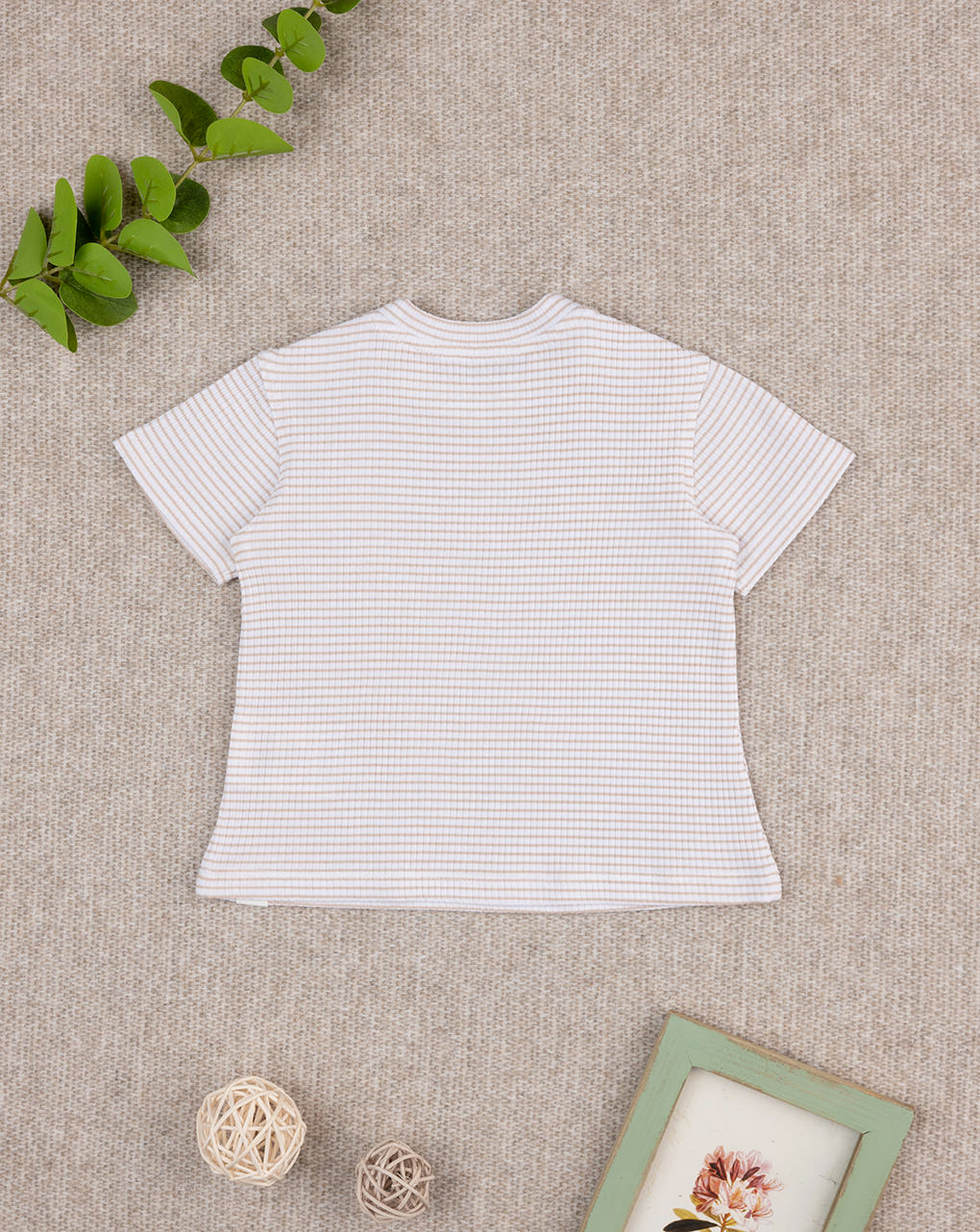 T-shirt bimbo righe marroni