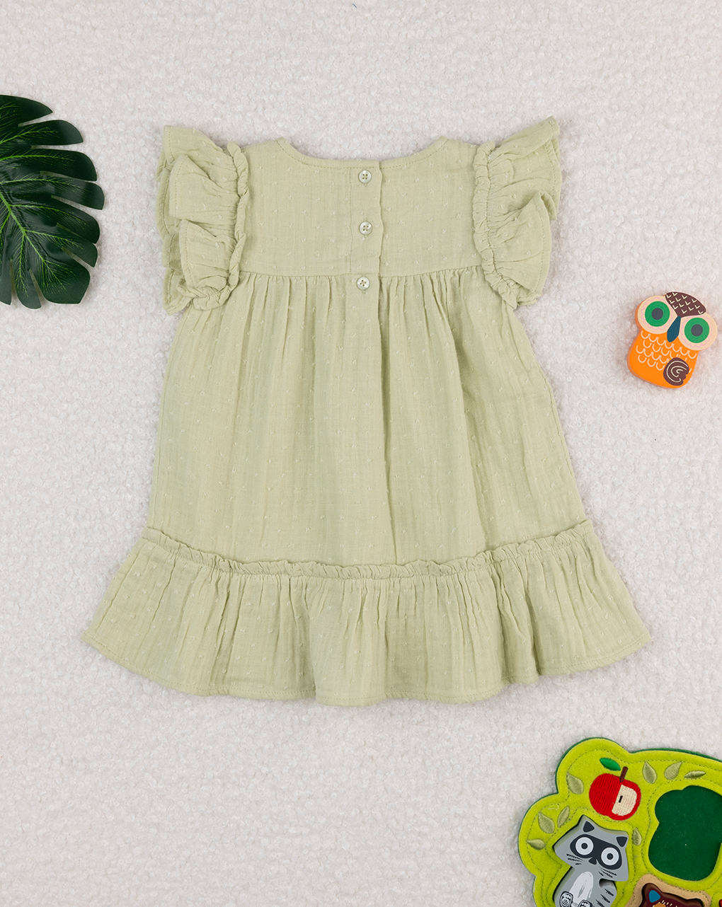 Abito bimba verde con frill