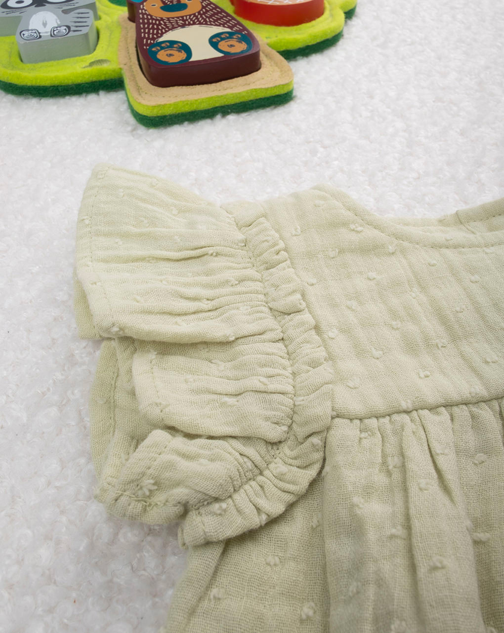 Abito bimba verde con frill