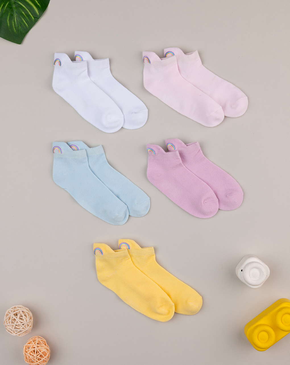 Pack 5 calze colorate bimba arcobaleno