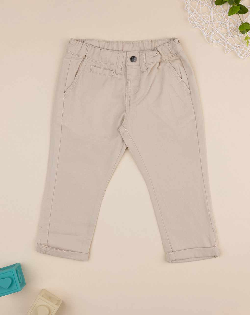 Pantaloni eleganti beige bambino