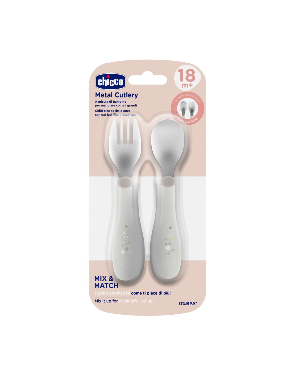 Posatine inox 18m+ grigio - chicco