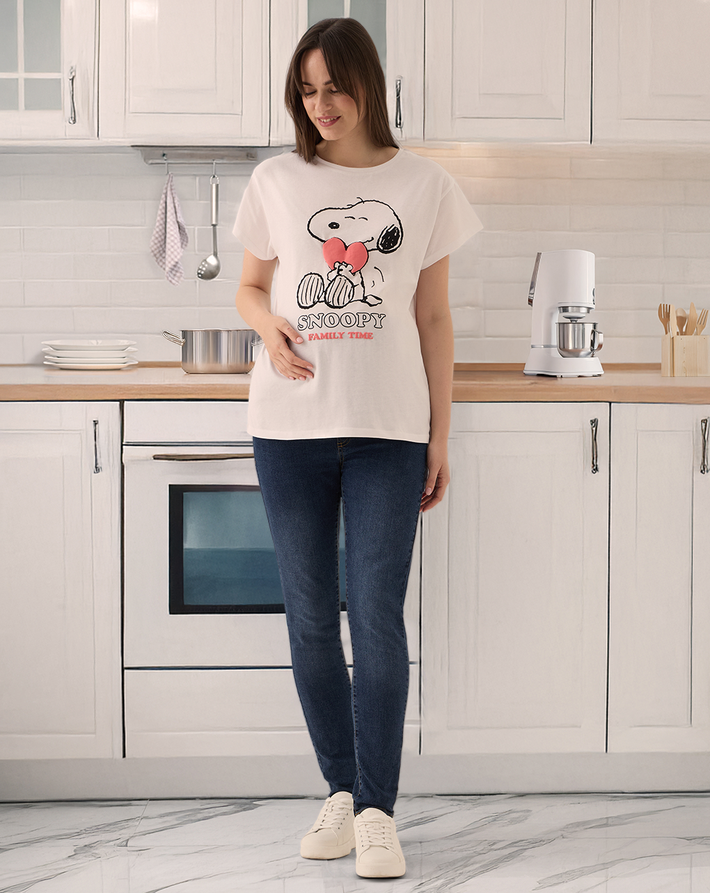 T-shirt premaman con stampa snoopy