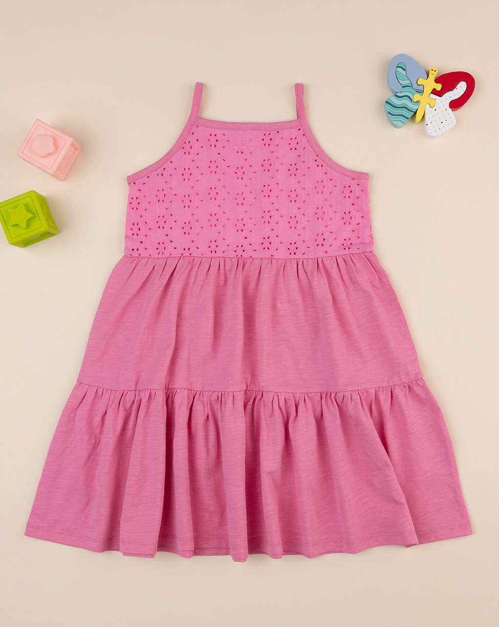 Abito bimba sangallo rosa