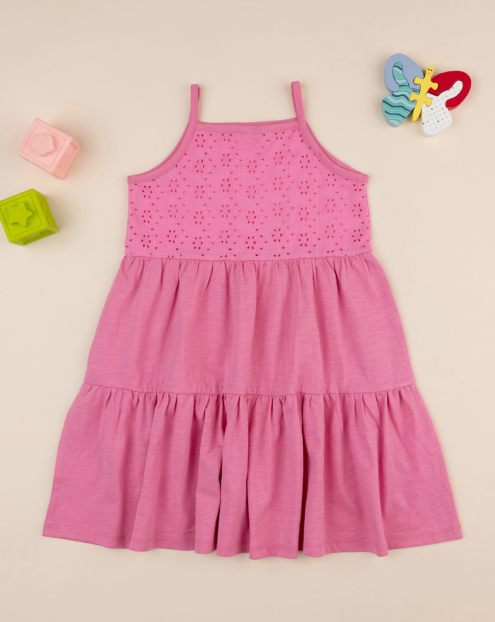 Abito bimba sangallo rosa