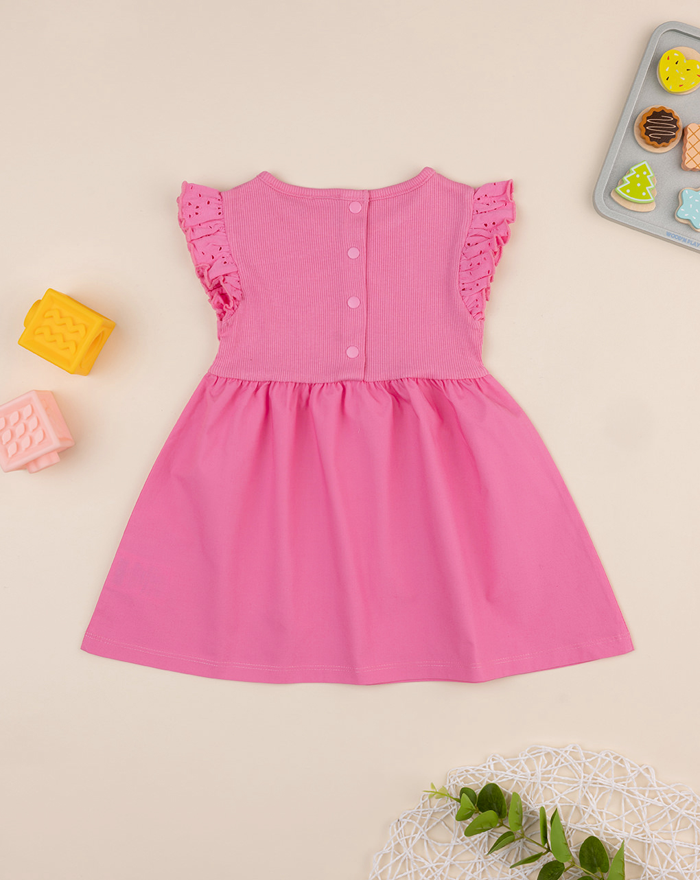 Abito mare bimba rosa con frill