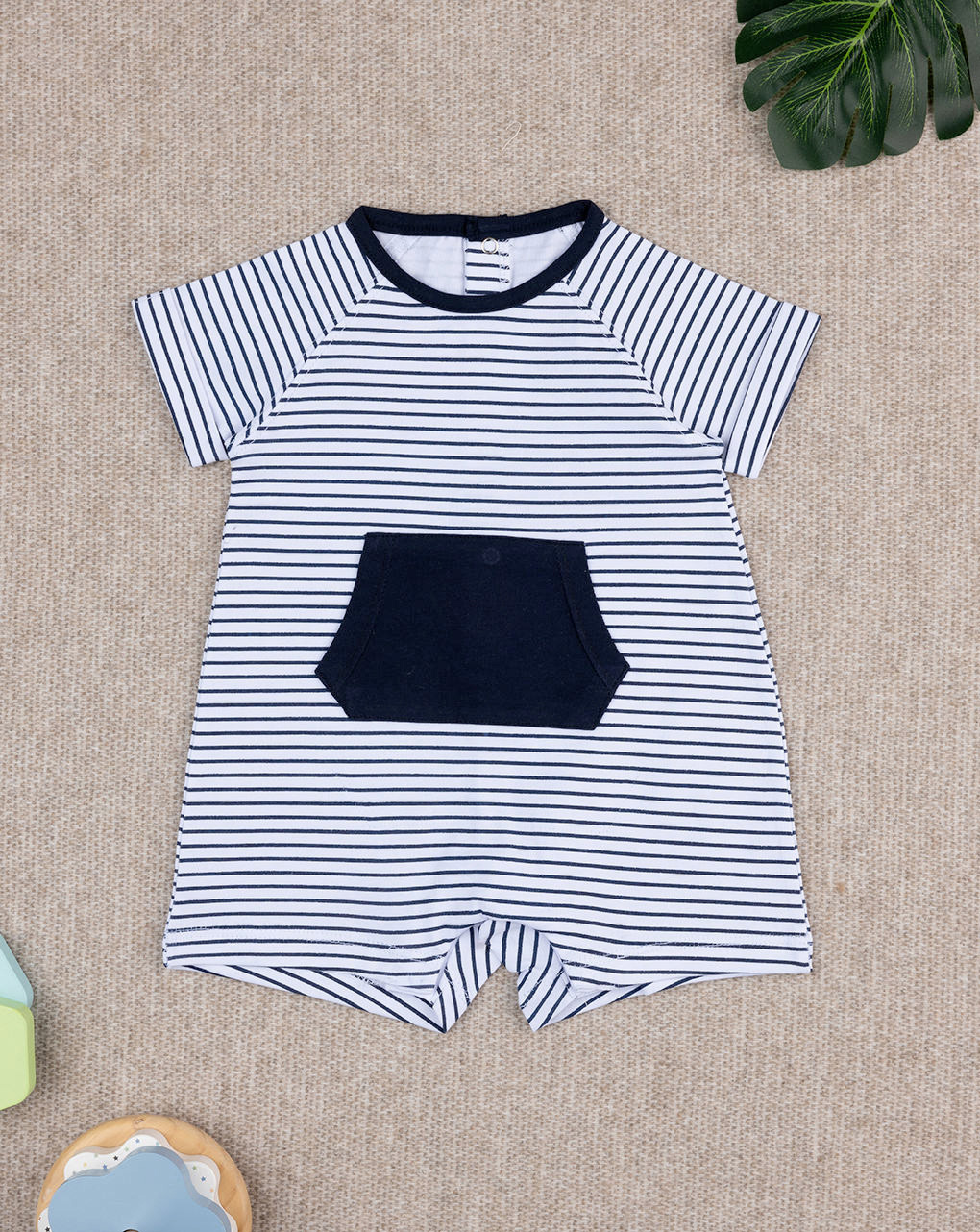 Pagliaccetto bimbo blu rigato