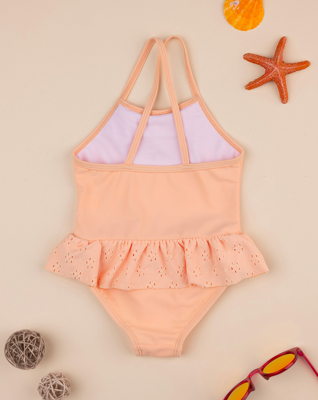 Costume intero bimba arancione rouche