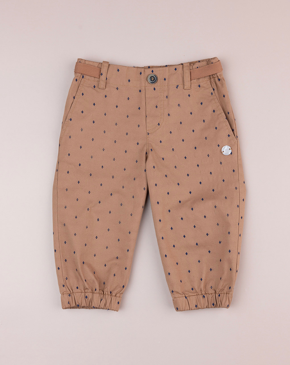 Pantalone premium marrone bimbo con allover