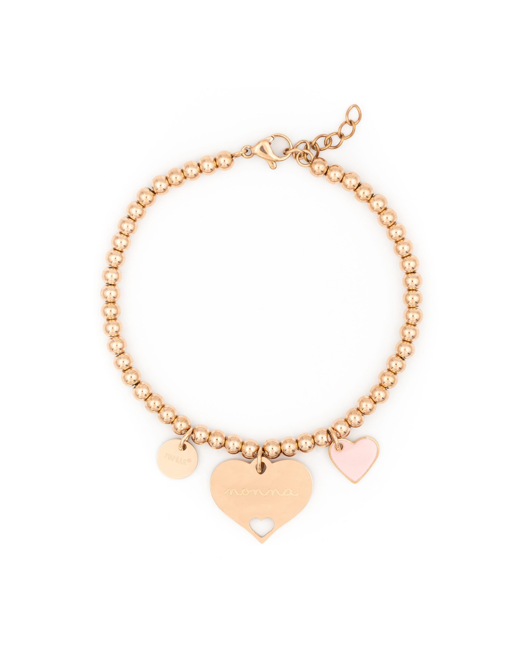 Bracciale pallini oro rosa con scritta " nonna" - mamijux