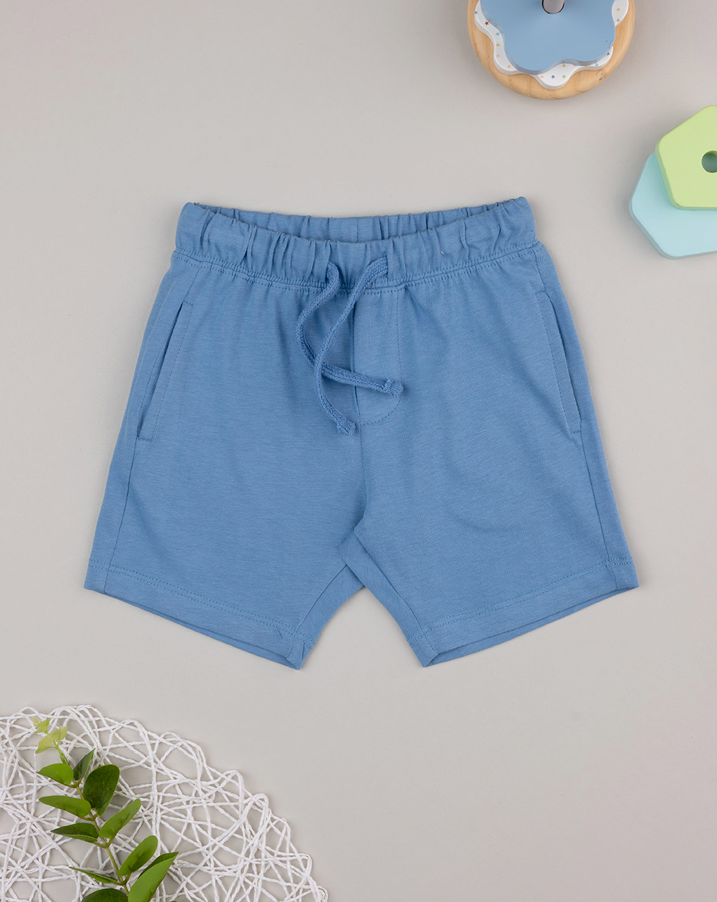 Bermuda bambino blu felpa leggera