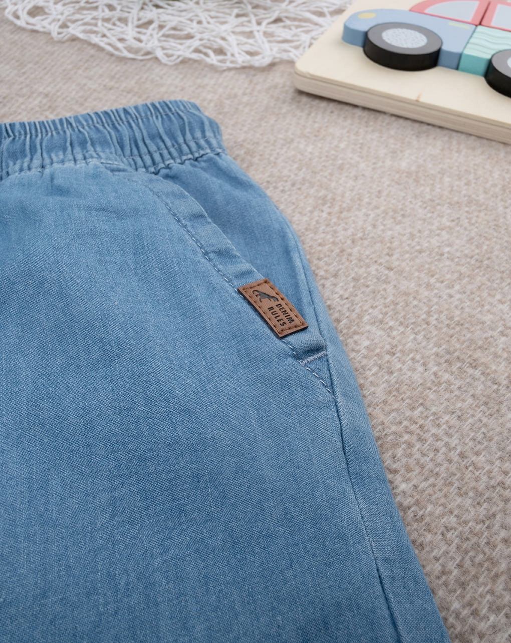 Short bimbo denim chiaro