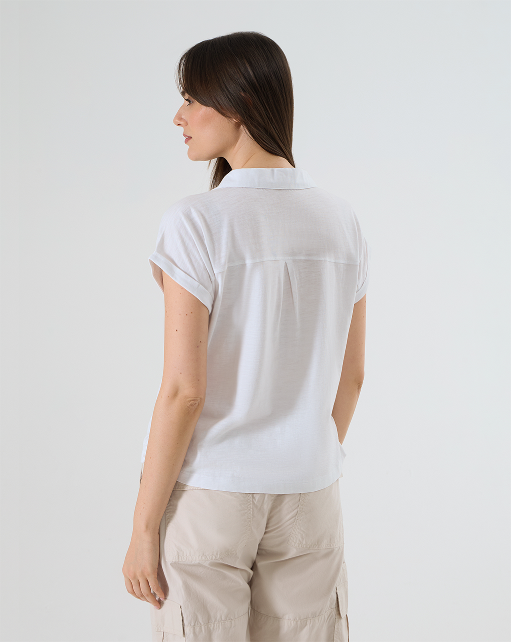 Camicia maniche corte bianca con tasche