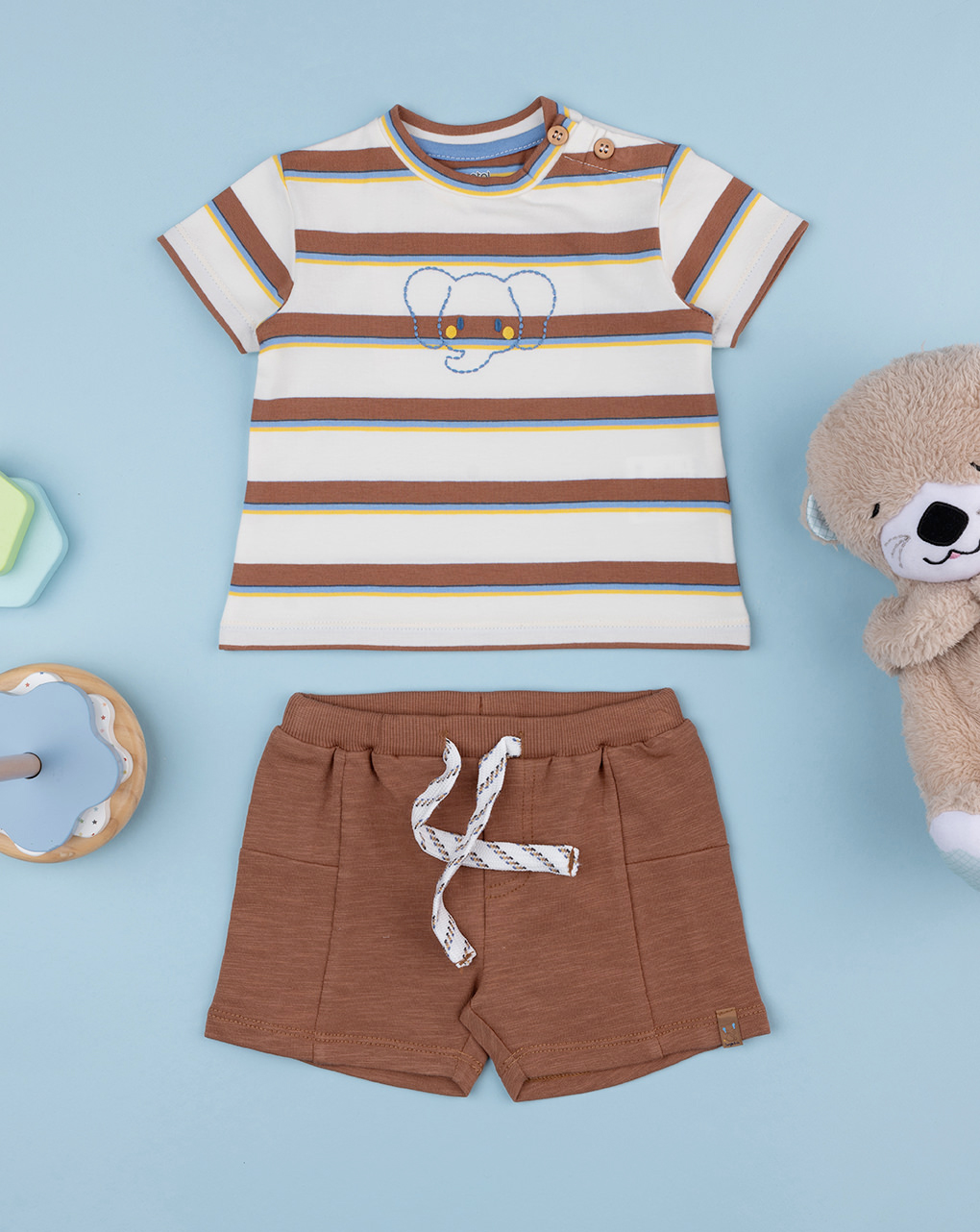 Completo bimbo marrone elefantino