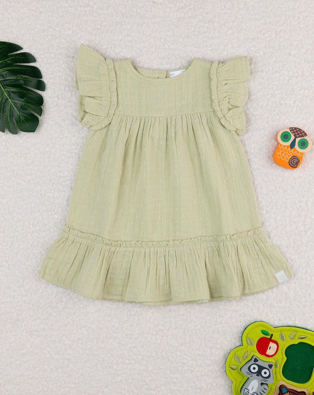Abito bimba verde con frill