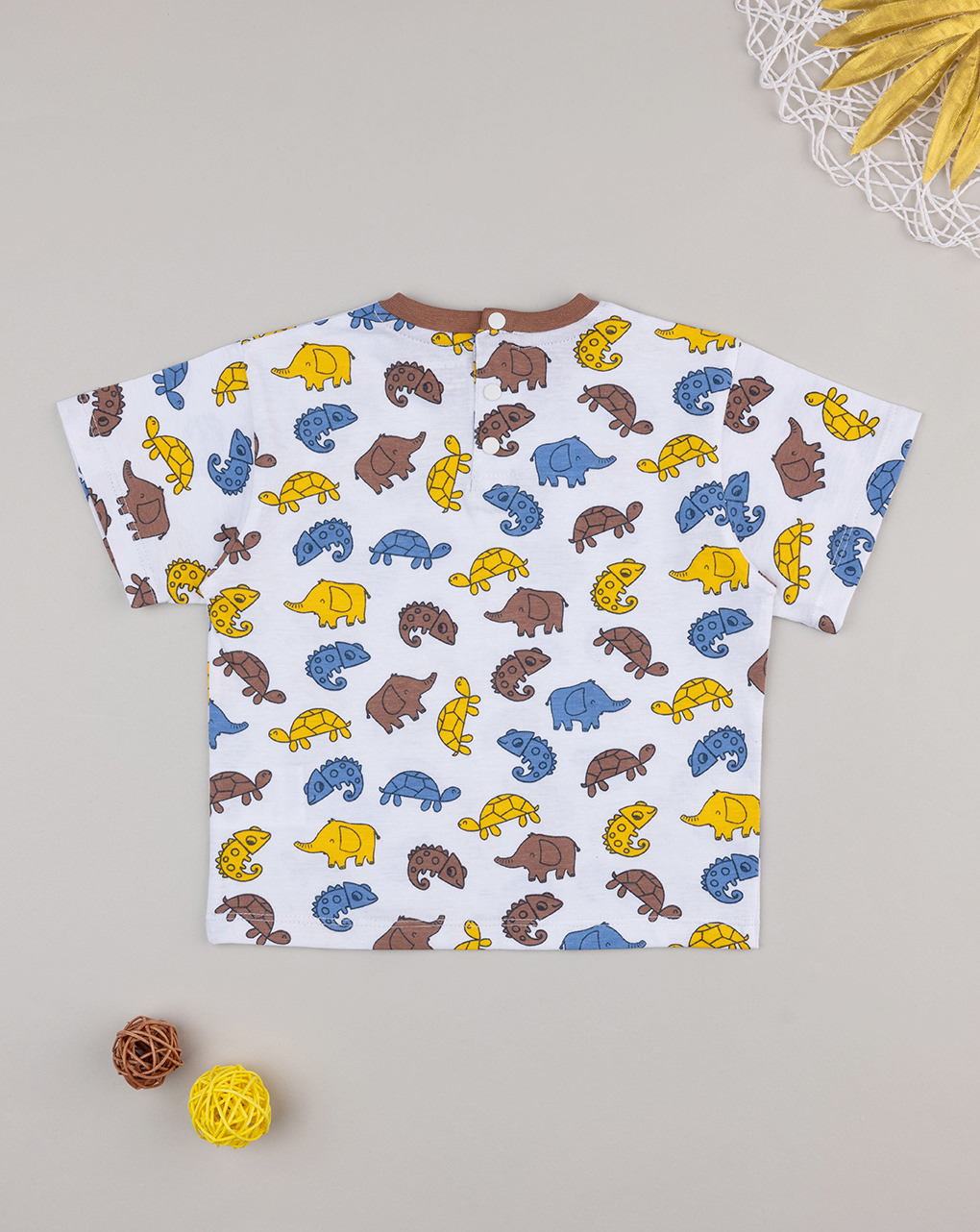 T-shirt bimbo bianca animaletti