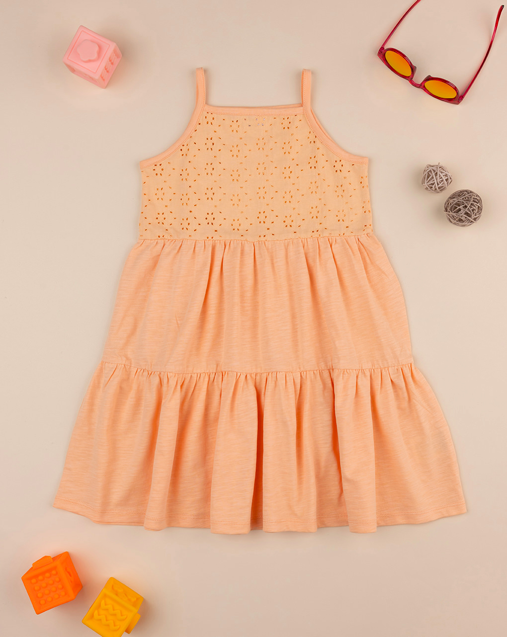 Abito bimba arancione sangallo