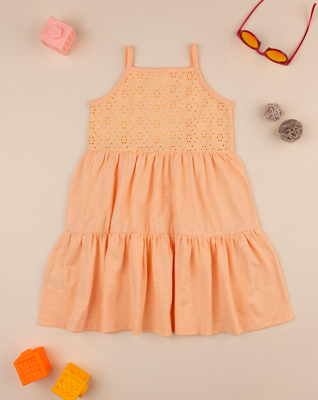 Abito bimba arancione sangallo