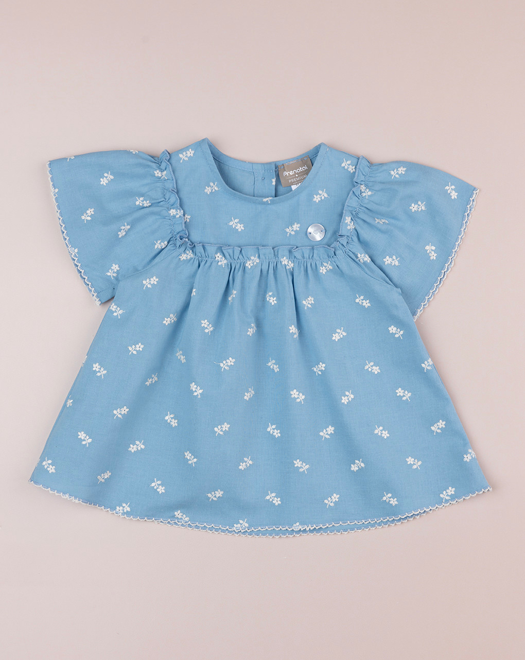 Camicia premium azzurra bimba con allover