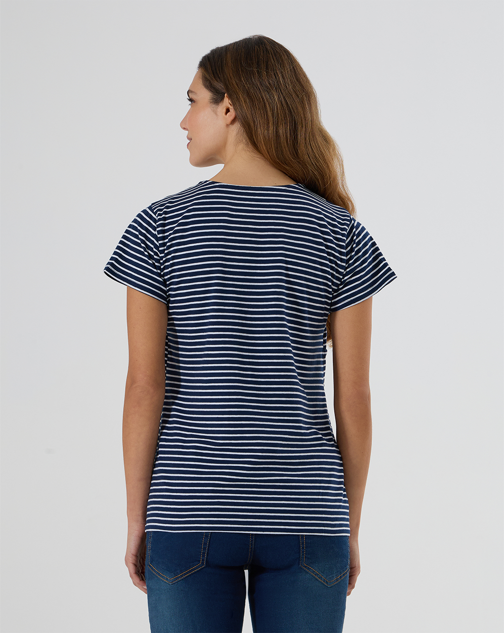 T-shirt allattamento fantasia righe blu