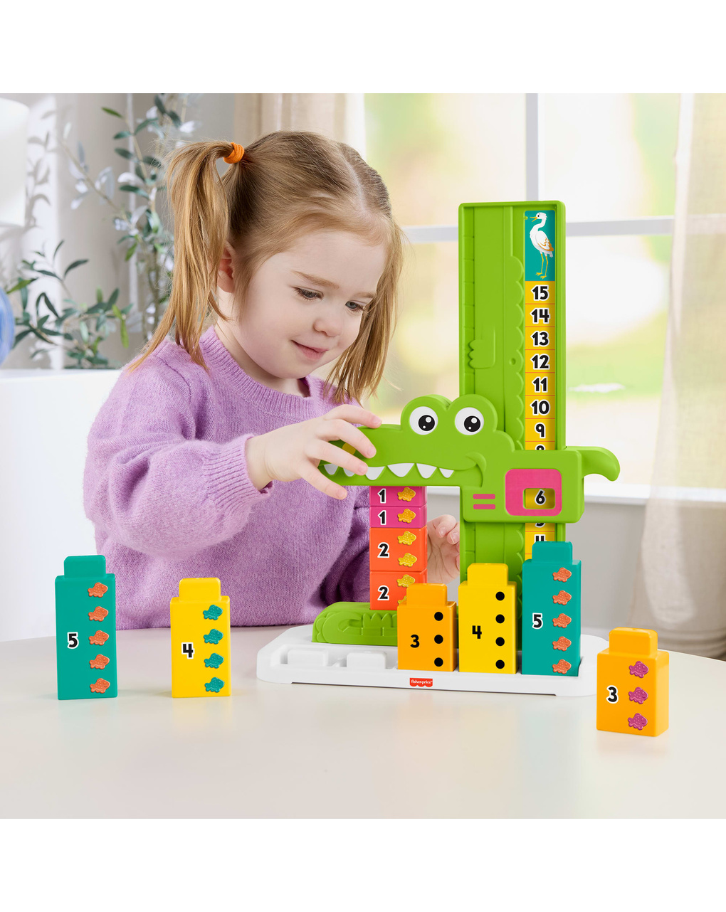Coccodrillo conta e somma - set educativo con 10 blocchi impilabili - 3+ - fisher price
